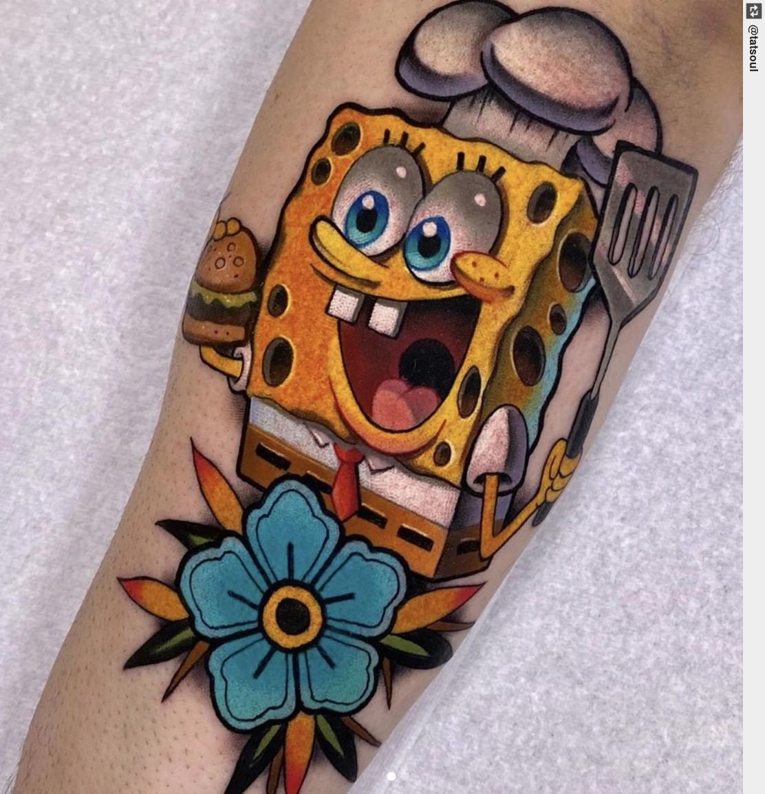 Everyone can appreciate a SpongeBob tattoo. 