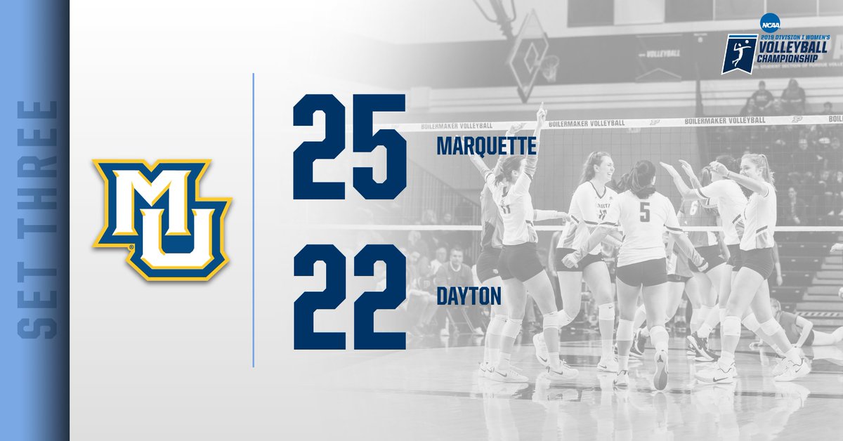 #muvb wins the third set, 25-22 and sweeps Dayton to advance to the #NCAAvb second round!