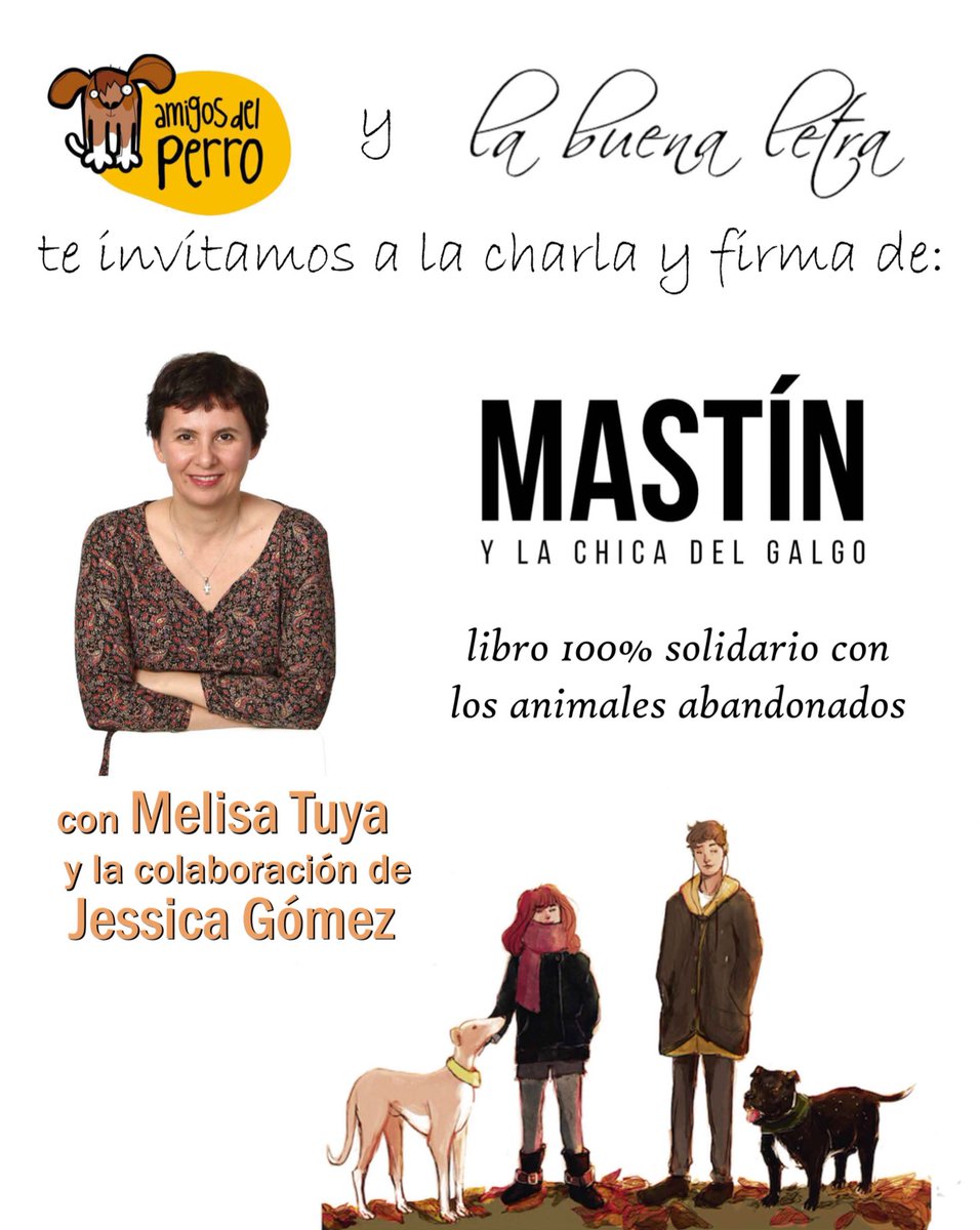 madrereciente's tweet photo. Recordatorio. Este sábado nos vemos en #Gijón para hablar de perros, animales y reírnos junto a @quenomefalte 

Una oportunidad para conseguir un ejemplar firmado de #Mastínylachicadelgalgo y/o #Comechocolateynodiscutasconidiotas

¡Nos vemos! https://t.co/FS7xqJWWOD