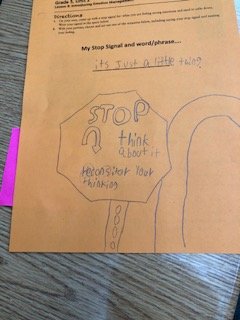 MrsSchultz17's tweet photo. We worked on emotion management this week in Guidance.  Students did a great job coming with their, "stop signals" and calming down strategies.  🚀 https://t.co/IHswnHCENa