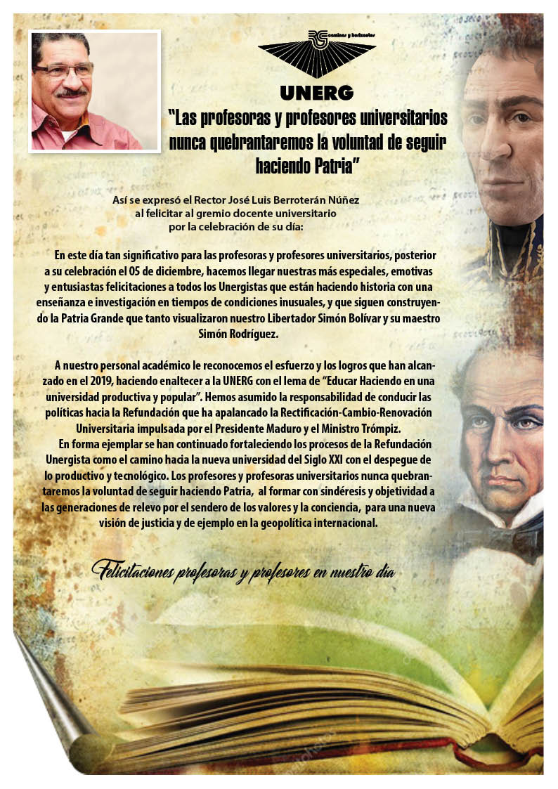 jlberroteran's tweet photo. Los profesores y profesoras universitarios nunca quebrantaremos la voluntad de seguir haciendo Patria, al formar con sindéresis a las generaciones de relevo por el sendero de los valores y la conciencia, para una nueva visión de justicia en la geopolítica internacional. https://t.co/VaXDgLbRJP