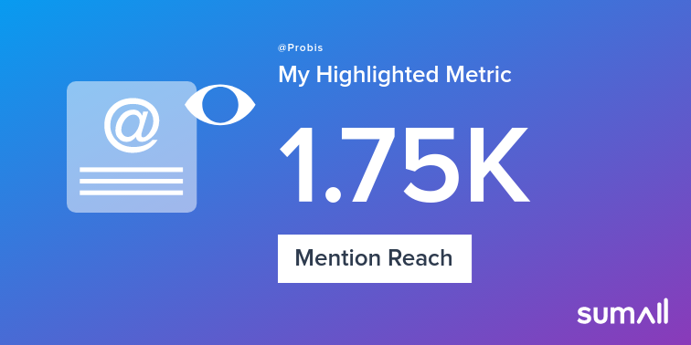 Probis's tweet photo. My week on Twitter 🎉: 1 Mention, 1.75K Mention Reach, 2 New Followers. See yours with https://t.co/lz9nhbpwoN https://t.co/SVAnq6DrVH