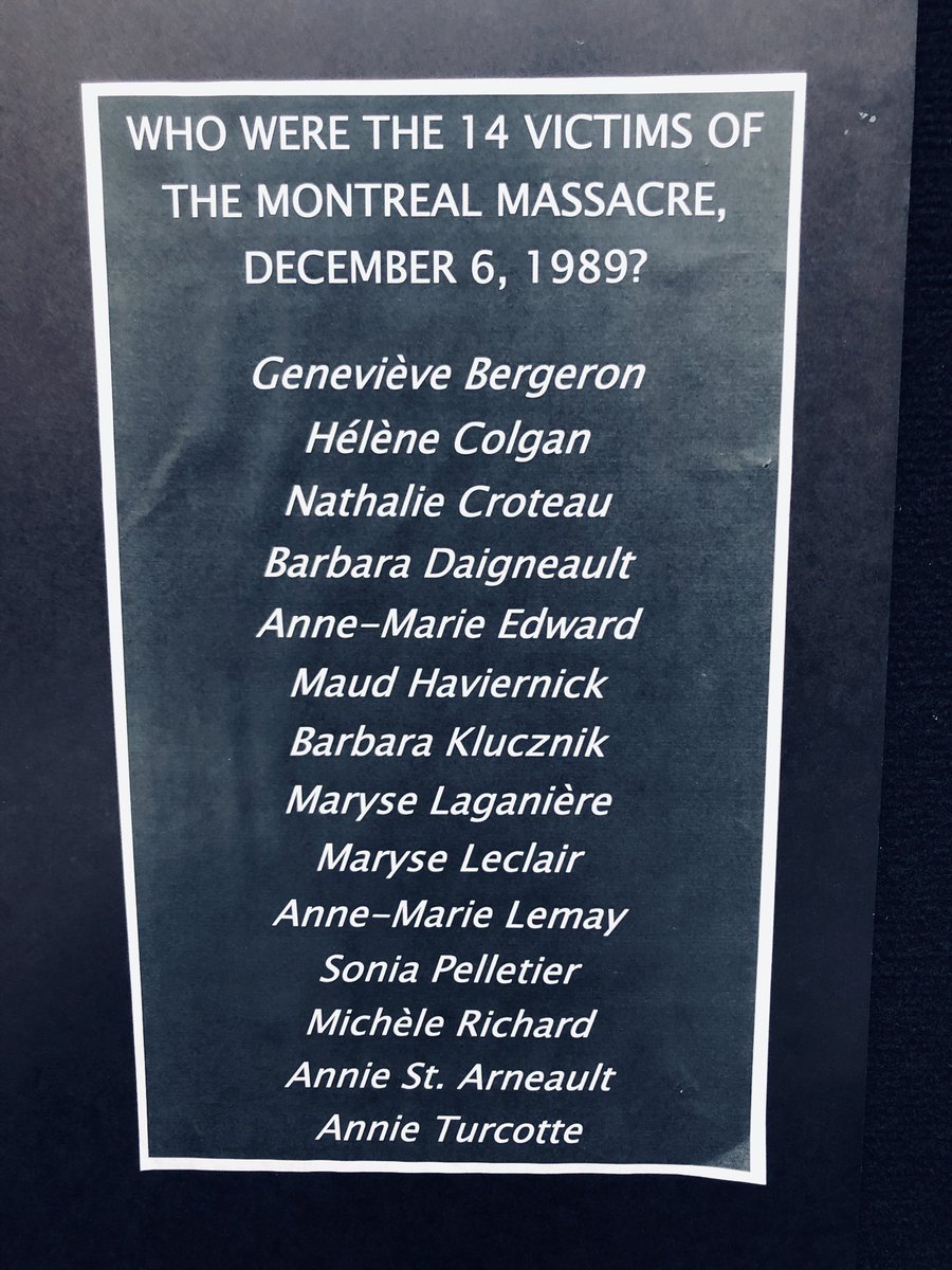 Every day I chat with women who work as engineers, changing the world with ideas and awesome research. And every #December6 I wonder what these 14 women might have accomplished. I know they inspired others to follow into STEM. Thank you for that. #yyc #MontrealMassacre <a href="/ucalgary/">U Calgary</a>