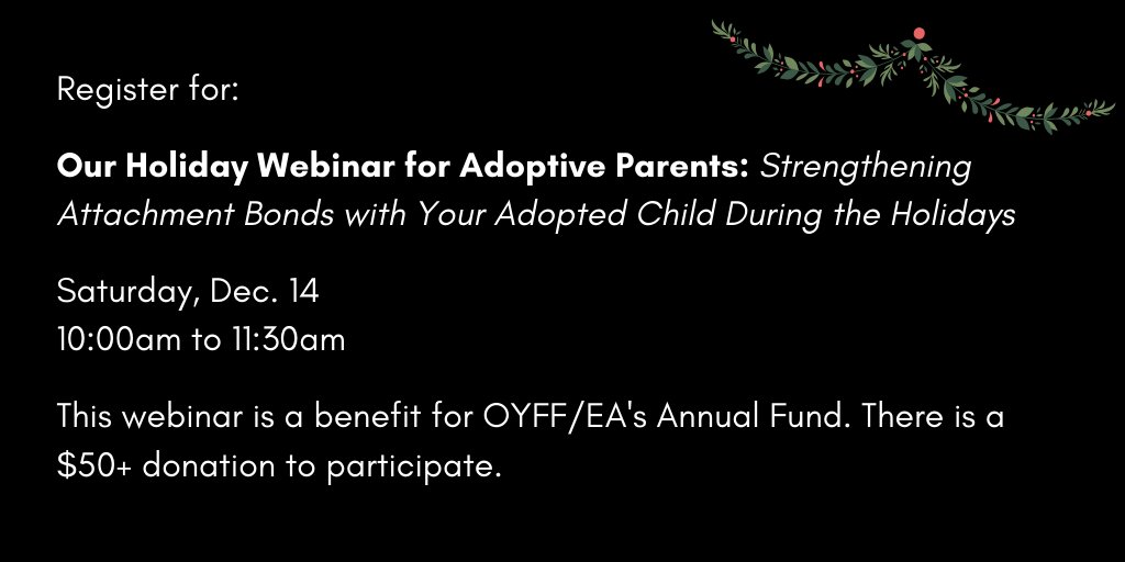 Register here: onyourfeetca.org/holiday_webina…

#Adoption #CopingWithAdoption #AdoptionEducation #AdoptionJourney #AdoptiveParents #Birthmom #OpenAdoption #FosterCareAdoption #FosterToAdopt #BirthmomStrong