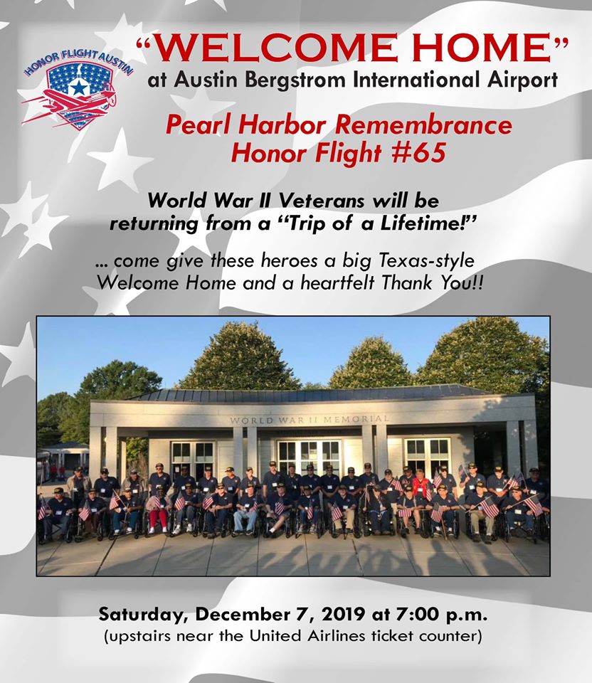 Texas VLB (@texasvlb) on Twitter photo A group of #WWII #TexasVeterans will be returning on 12/7 from <a href="/HonorFlightATX/">Honor Flight Austin</a>'s #PearlHarbor Remembrance trip. We are forever grateful for their service and look forward to having them all back home from their "Trip of a Lifetime!"🇺🇸 #NeverForget #GreatestGeneration A group of #WWII #TexasVeterans will be returning on 12/7 from <a href="/HonorFlightATX/">Honor Flight Austin</a>'s #PearlHarbor Remembrance trip. We are forever grateful for their service and look forward to having them all back home from their "Trip of a Lifetime!"🇺🇸 #NeverForget #GreatestGeneration