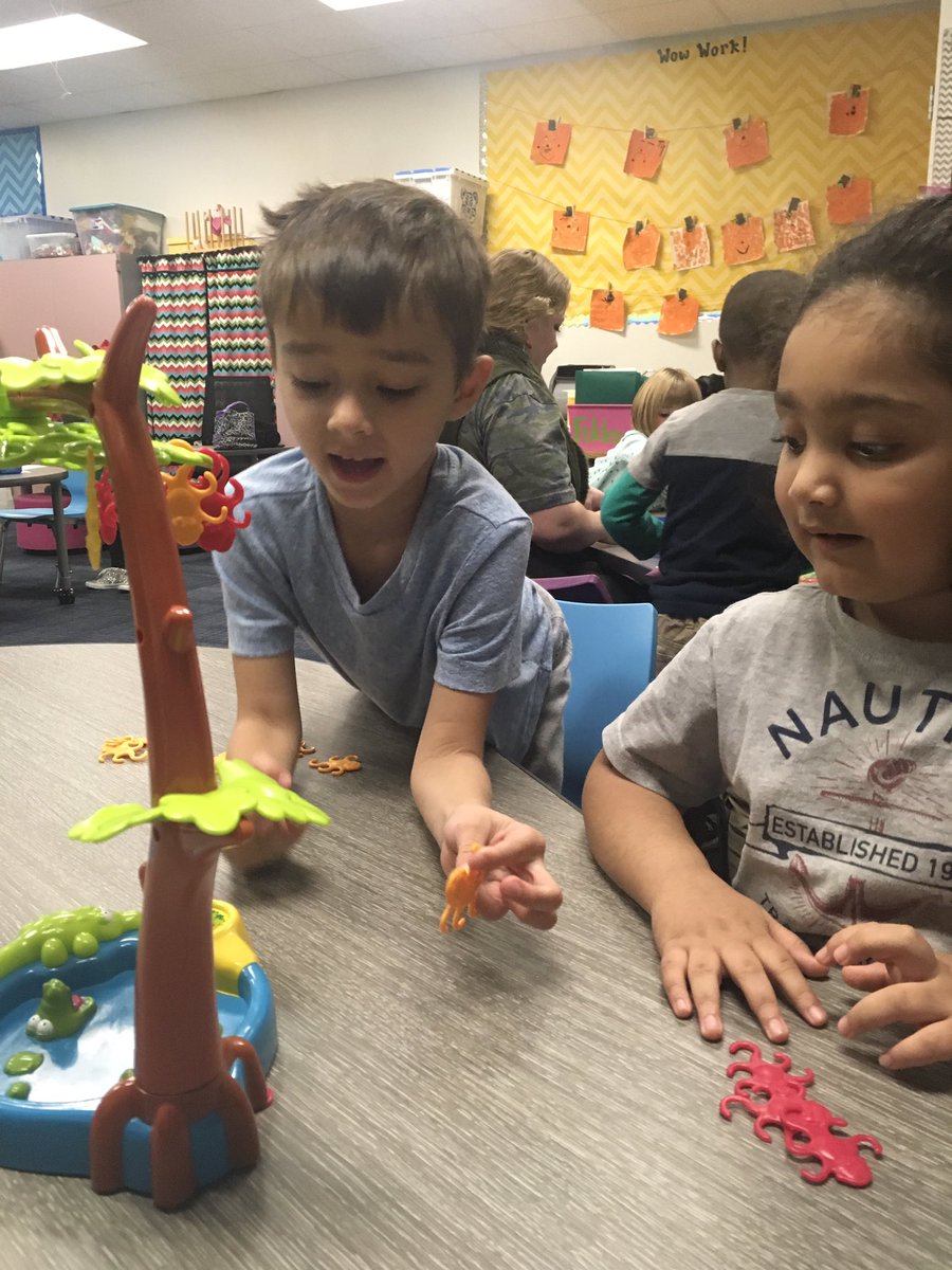 So much learning happens when you play games with children. Turn taking, rule following, strategy, social interaction, and a little bit about balance and weight with Hanging Around monkey and crocodile game! #oct4u <a href="/OCTStricherz/">Sara Stricherz</a> <a href="/OCTHPotter/">Heather Potter, M. Ed.</a>