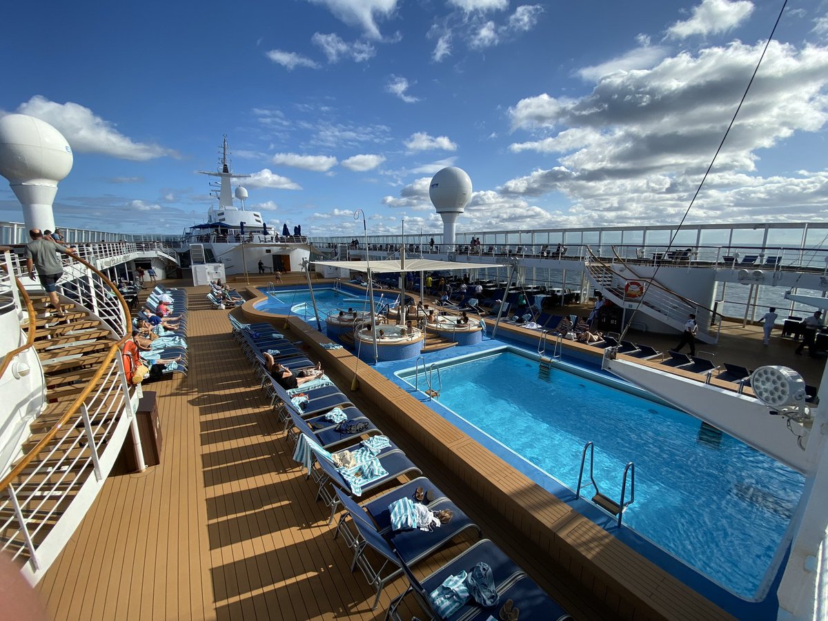 CruiseRadio's tweet photo. The first sea day was beautiful on Norwegian Sky. The weather was a little chilly and breezy for the Bahamas. The temp never went above 65. #cruise https://t.co/3kJ8v61rjp