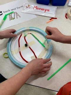 gcappsEES's tweet photo. In Science today we made mazes for our marbles. We are learning about how things move. #EESLearnandLead #CHCCS #marblemazes #roundandround #backandforth #zigzag #straight https://t.co/5dHEcjy5EX