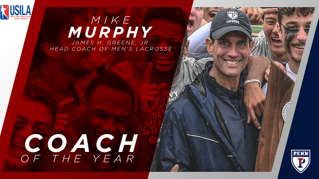 Congrats to Coach Murphy, named the 2019 <a href="/USILA_Lax/">USILA</a> F. Morris Touchstone Division 1 Head Coach of the Year earlier today! Fourth Penn coach so honored, first since 1984! #AllInILPL

📰 bit.ly/2Yo91Xv
