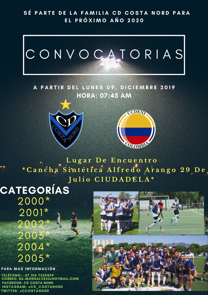 Convocatorias, sé parte de nuestra familia <a href="/CCostanord/">Cd.costanord</a> 🔵⚫