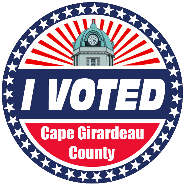CapeCountyVotes's tweet photo. We have a new 'I Voted' Sticker!  Congratulations to Brian Hahs of Jackson, Missouri who submitted the winning design.  Thank you to the participants and voters! https://t.co/s9SFR82n8N