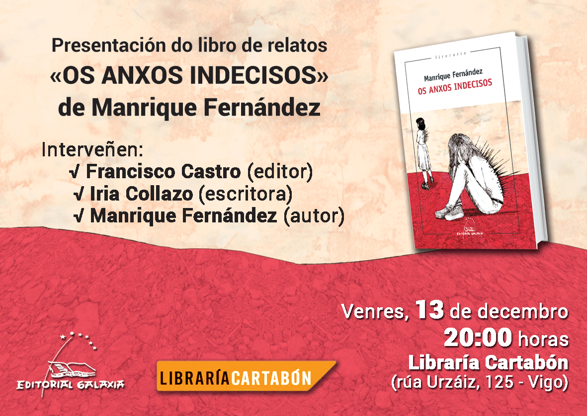 Manrique Fernández (@manriquefdez) on Twitter photo O próximo venres «Os anxos indecisos» pasearán por Vigo da man de <a href="/Augamarinha/">Iria Collazo</a> e @chamademesimbad. Agardamos por vós na <a href="/Cartabon_Libr/">Libraría Cartabón</a>. ¿Vides? <a href="/EdGalaxia/">Editorial Galaxia</a> O próximo venres «Os anxos indecisos» pasearán por Vigo da man de <a href="/Augamarinha/">Iria Collazo</a> e @chamademesimbad. Agardamos por vós na <a href="/Cartabon_Libr/">Libraría Cartabón</a>. ¿Vides? <a href="/EdGalaxia/">Editorial Galaxia</a>