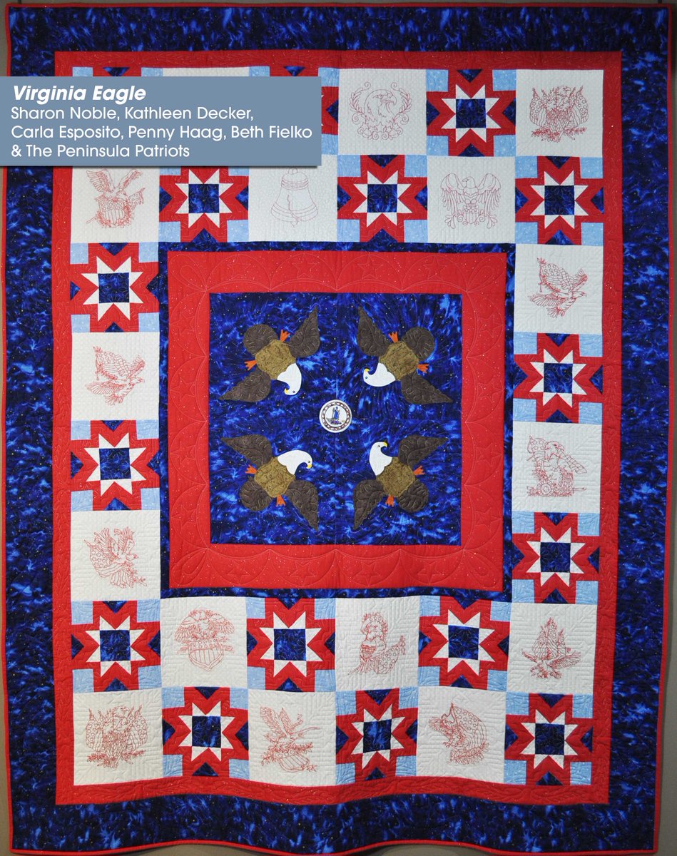NatQuiltMuseum's tweet photo. #ToHonorAndComfort: A #QuiltofValor is a heartfelt thank you to #veterans &amp; military #servicemembers. It's an honor to share these #quilts &amp; spread the word about @QOVFoundation!
#Virginia #embroidery #applique #QOV @USMC @USArmy @USNavy @usairforce @USCG @USNationalGuard #QOVF https://t.co/8pPXmuBW3u