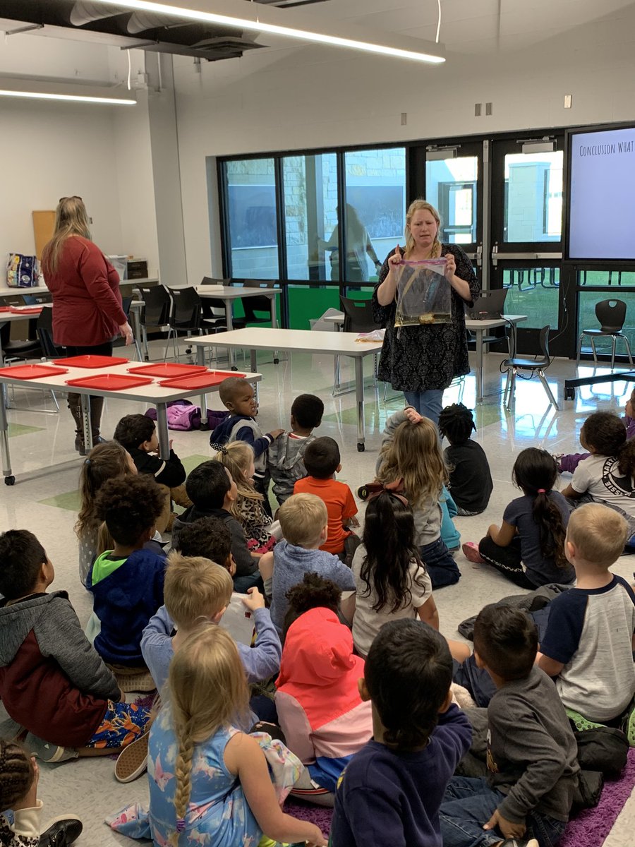 PK rocking it in our MakerSpace!! Co-teaching and learning about solids, liquids, gases!!! #PumaPride #WeAreGISD