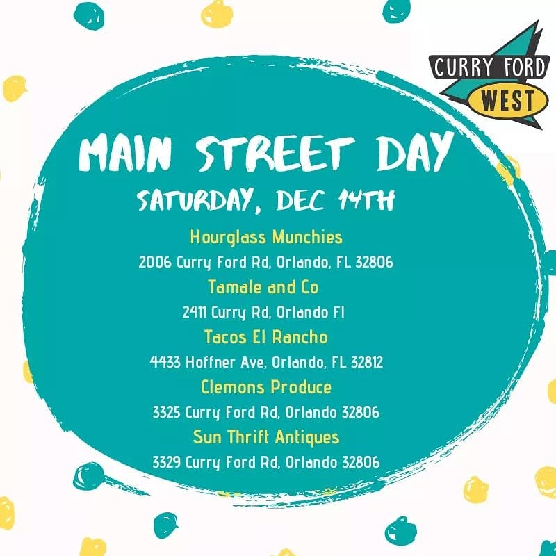Two more districts in #Orlando full of great #local businesses. Please join us on Saturday, December 14th as we shop local. Local businesses make our communities #strong and #unique! #MainStreetDay #HumanityFirst #YangGang