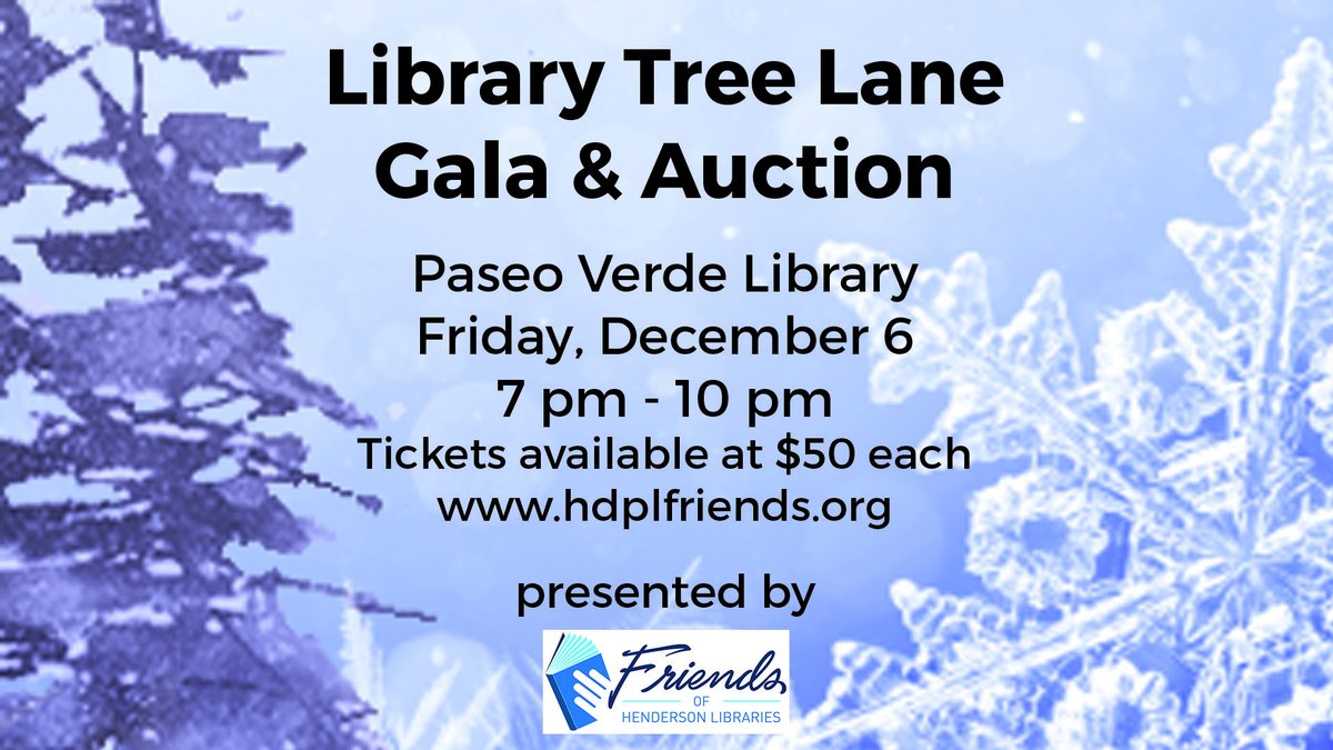 hendersonlibs's tweet photo. Tonight's the night! 🥳 Hope to see you at the annual #LibraryTreeLane Gala #Fundraiser! Enjoy a fun, festive evening filled with food, wine, auctions &amp; more, all while supporting libraries in our community. 

Info at https://t.co/8kU8nlJJ3E. #hendersonlibraries https://t.co/7tuHTkR006