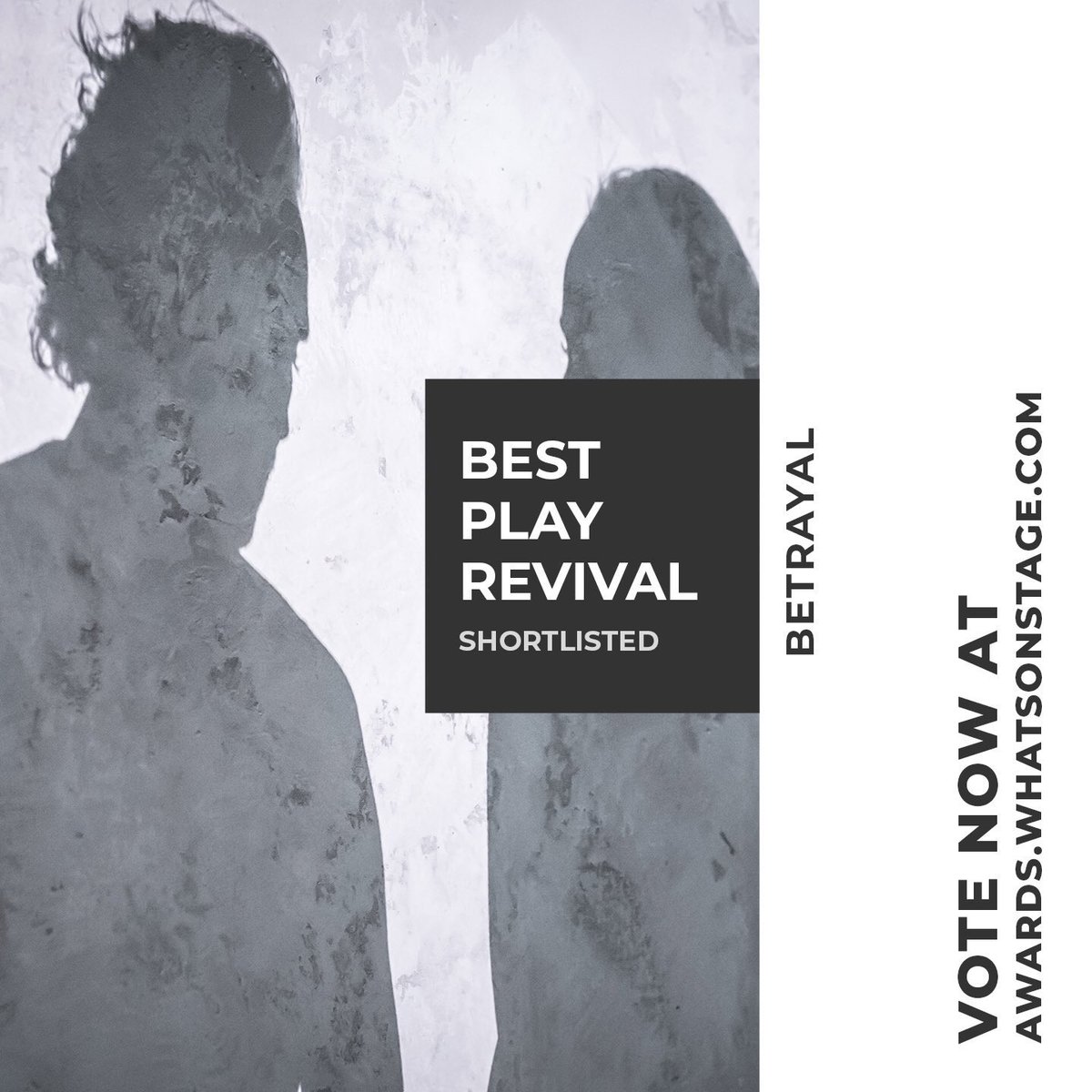 betrayalbwy's tweet photo. We are so proud to be shortlisted for the @WhatsOnStage Awards, and now we need your help! Vote for @twhiddleston, @ZaweAshton, #CharlieCox, and #Betrayal for best revival online at https://t.co/cdJckUd4sU! Thank you so much, in advance for your support. 🖤 https://t.co/Twa6sDtNGy