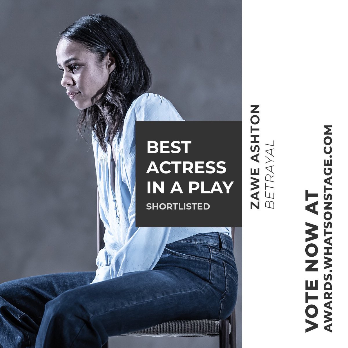 betrayalbwy's tweet photo. We are so proud to be shortlisted for the @WhatsOnStage Awards, and now we need your help! Vote for @twhiddleston, @ZaweAshton, #CharlieCox, and #Betrayal for best revival online at https://t.co/cdJckUd4sU! Thank you so much, in advance for your support. 🖤 https://t.co/Twa6sDtNGy