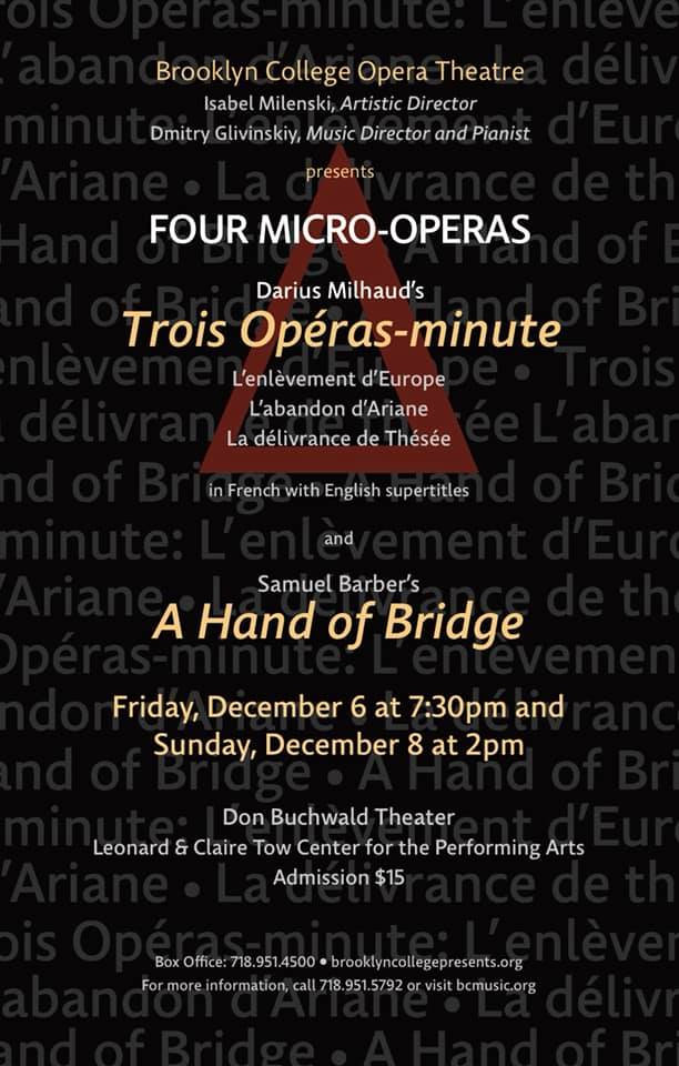 Join us this weekend for an evening of micro-operas presented by the Brooklyn College Opera Theatre