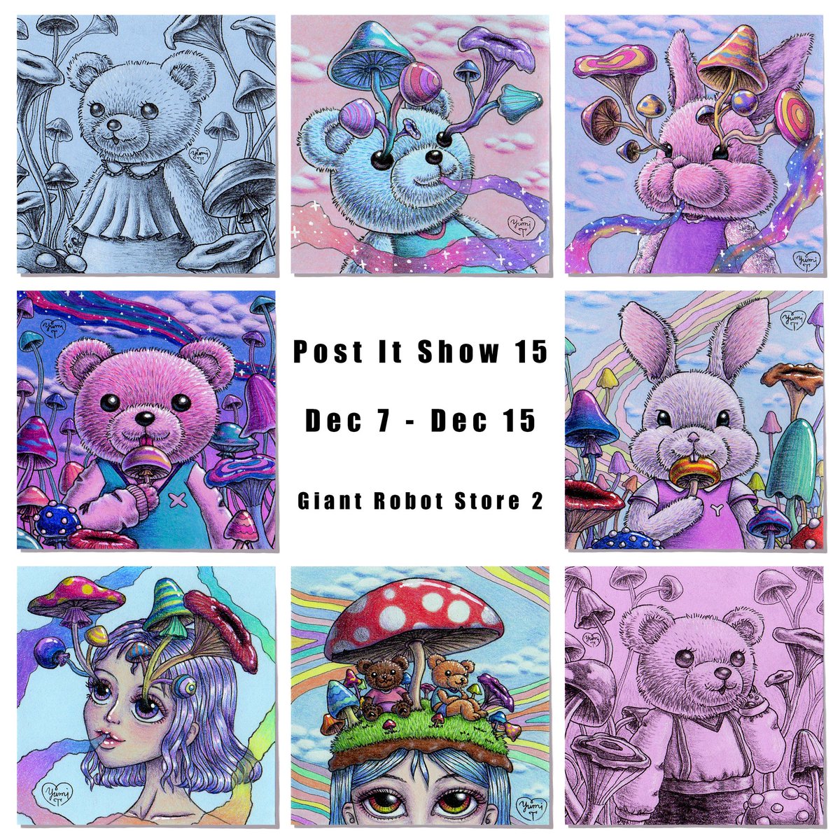 yumitsangart's tweet photo. All 8 post it drawings I did for this year's Post It Show. Which one is your favorite out of the 8? This is my third year joining the show. I had a lot of fun with these drawings😊
The show is opening tomorrow💖 @giant_robot
#postitshow #postitshow15 #postitshow2019 #postitart https://t.co/hCLmp6gZRO