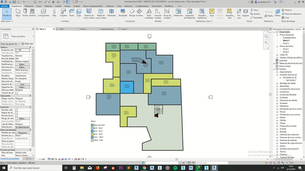 joselukeyroz's tweet image. #Habitaciones en #Revit2020 #BIM #Freelancer