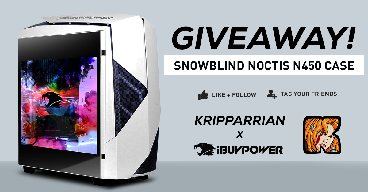 iBUYPOWER's tweet photo. Giveaway 🌟 
It's the season of giving with @Kripparrian :D! Giving away another Snowblind Noctis N450 Case, be sure to follow the rules: 

To enter:
Only in US/Canada
❤️ Like this post
➡️ Follow @iBUYPOWER and @Kripparrian 
↪️ Retweet
🏷️ Tag a friend https://t.co/RScmLRjbIy