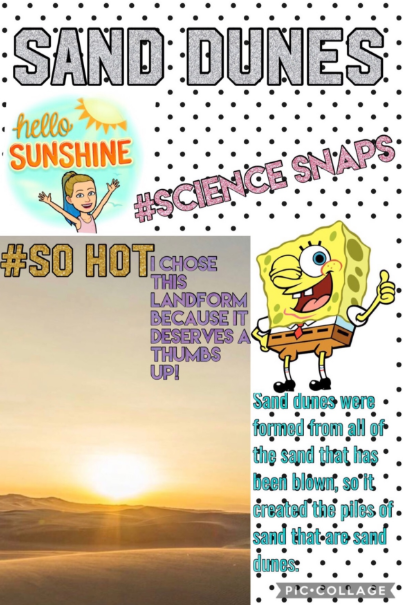 ChristyHuse's tweet photo. Mrs. Roberts' homeroom created #sciencesnaps to show their learning about landforms after our virtual field trip! @twehowl #twehowl @TaraMartinEDU #earthscience https://t.co/68UT7zW4al