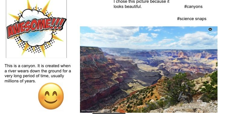 ChristyHuse's tweet photo. Mrs. Artley's homeroom created #sciencesnaps to show their learning about landforms after our virtual field trip!
@twehowl #twehowl @TaraMartinEDU #earthscience https://t.co/8XcBoPvEcJ