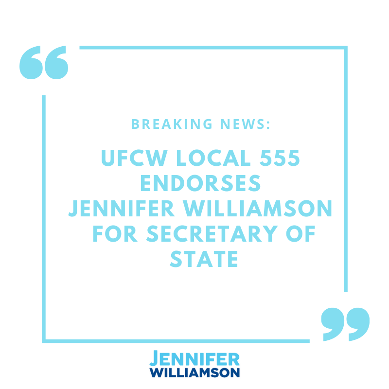 Jennifer_for_OR's tweet photo. The members of the United Food and Commercial Workers Local 555 announced their endorsement of my campaign for Secretary of State today. Together, we've successfully advocated to make a difference in the lives of so many Oregonians. Thank you, UFCW Local 555! #JenniferForOregon https://t.co/2kS8hZLcR9