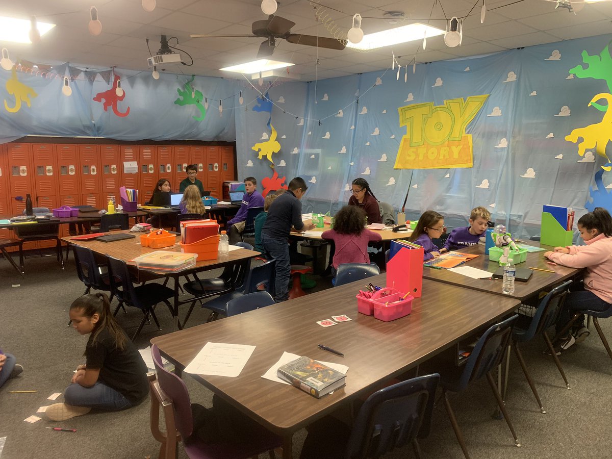 Toy Story transformation this week! SS learned abt characterization &amp; conflicts. We answered questions from “the Claw”, analyzed different Toy Story clips for char.traits &amp; conflicts, answered ?s to build Potato Heads, designed our own toys, &amp;ended with STEM activity!
#iamwfisd