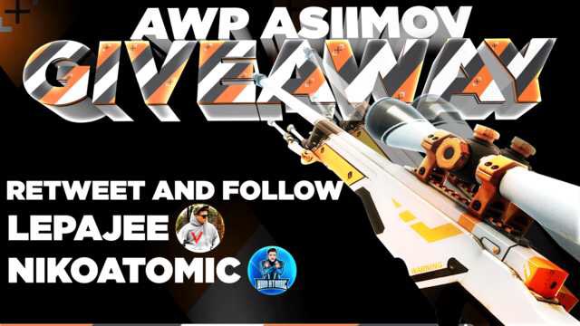 💸 AWP Asiimov FT GIVEAWAY! 💴

1. Retweet + Tag 2 friends 
2. Follow me &amp; @niko_atomic 

⌛ 72h