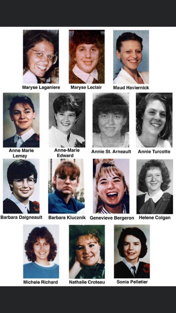 Here are the 14 women who lost their lives at École Polytechnique <a href="/polymtl/">Polytechnique Mtl</a> 30 years ago. To all women, families and people who experience violence everyday - we stand with you.