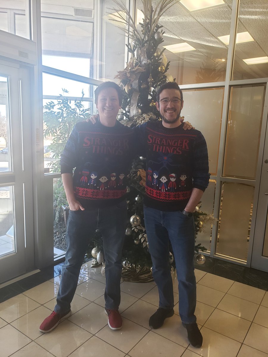 LKArchitecture's tweet photo. Some of our engineers decided to get festive today.  There are no missed opportunities with this group.  And they look adorable. 
#lkengineering 
#christmasatwork 
#happyholidays 
#strangerthings https://t.co/CuKDuouOaP