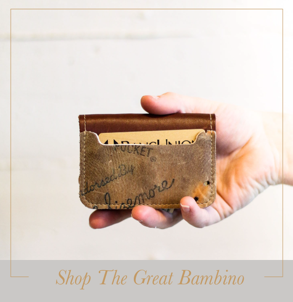 Check out our Babe Ruth Collection, handcrafted from vintage baseball glove leather. 10% off today only with coupon code "SWING" holtzleather.com/collections/th…