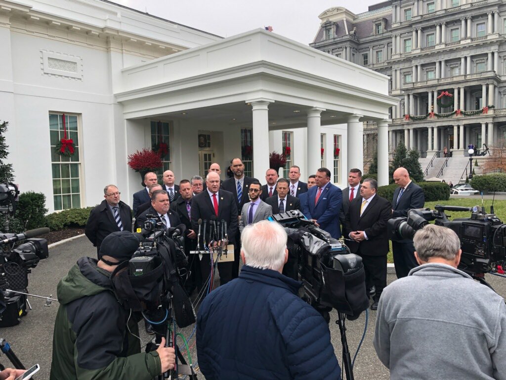 JoeGamaldi's tweet photo. Today I had the pleasure of representing @GLFOP and @HPOUTX in a meeting w/ @realDonaldTrump at @WhiteHouse 
Specifically, discussed activists DAs like Kim Ogg not throwing the book at gun toting, violent, repeat offenders. Need to enforce laws we have now, throw the book at them https://t.co/kYauLZEIzG
