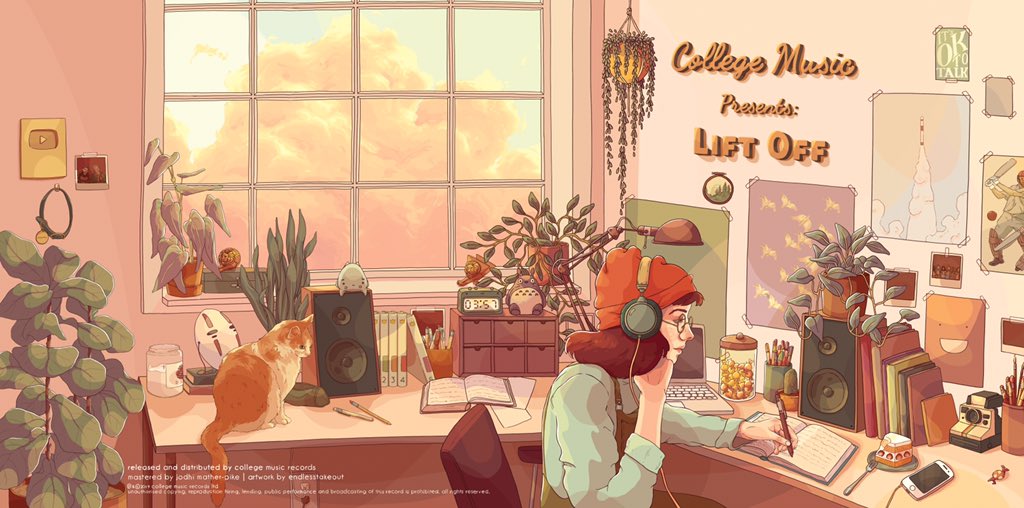 It’s been a complete dream job working on this vinyl for <a href="/CollegeMusicYT/">College Music</a> where I could put art on every possible surface available. This album is absolutely amazing and just oozes heart and soul inside and out. 🐈 #illustration #albumart