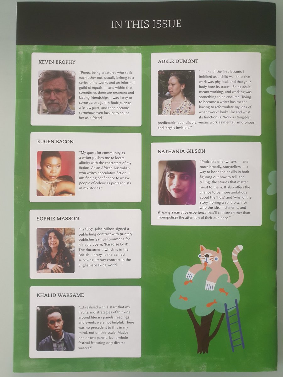 EugenBacon's tweet photo. Thanks to Newswrite @writingNSW for 'Writing myself in', first published in Victorian Writer, @Writers_Vic. Features Kevin Brophy, Sophie Mason, Khalid Warsame - we were in a panel chaired by @roannagonsalves, #boundless2019. A staggering year, onwards! @KirstenKrauth #writing https://t.co/6nRsKaHh7O
