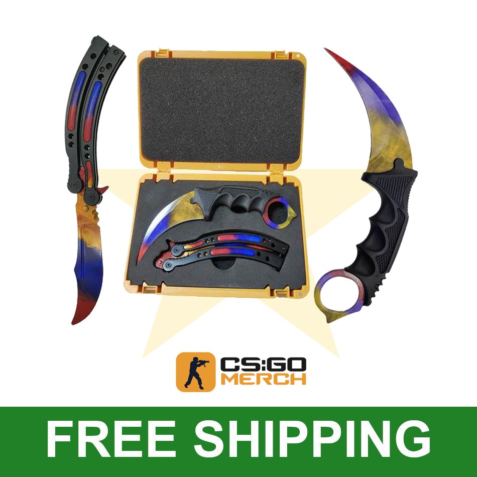 Get your favorite REAL Gamma Bundle (#Butterfly + #Karambit + Case) #CSGO Knife Skins with free shipping right to your door!

➡️ csgo-merch.com

❗️This product is not available for our customers located in Germany!