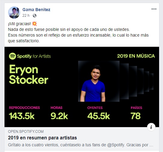 Jbeltranluna_'s tweet photo. Felicitaciones a #EryonStocker (Gama Benítez), joven originario de #Jujutla, por su escalada en el mundo de la música trance...
Los números en Spotify hablan de su éxito
@elsalvadorcom https://t.co/Jsr9pAoVoG