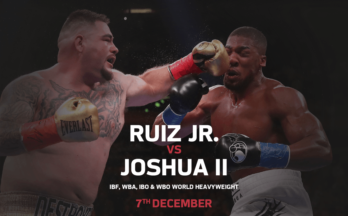 See Mexican-American current champion Andy Ruiz Jr. take British former champion Anthony Joshua, for the unified WBA, IBF, WBO and IBO heavyweight world titles in this much anticipated Sequel @GrosvenorStockton.
matchpint.co.uk/view-grosvenor…