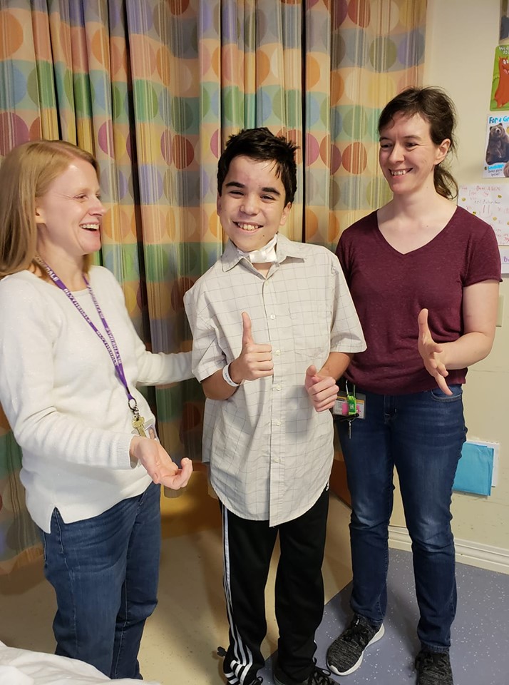Blythedale's tweet photo. After recovering from a near fatal polio-like illness, Alec relearned how to walk & breathe @Blythedale. Now, he's inspiring others to NEVER GIVE UP! Thx @njburkett7 @MichelleBNews12 @fox5ny @1010WINS for spreading his message of HOPE💪. WATCH>https://t.co/4X1lM6pi8X. #GoAlec ❤️ https://t.co/cTj3n5IRsn