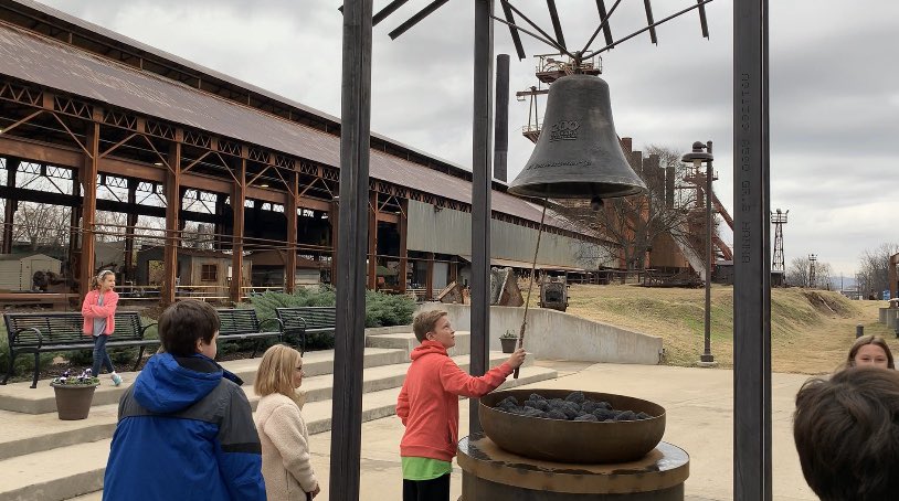 AmyPrickett's tweet photo. Honored to represent Cahaba Elementary at the Alabama Bicentennial Children’s Bell pour and unveiling at Sloss Furnace. #AL200 #trussvillelearns #ceslearns https://t.co/pjBIvUFMSC