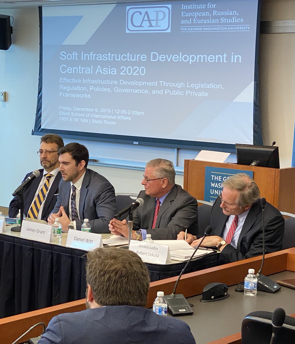 ITICWashington's tweet image. Thanks to @CentralAsiaProg, @IERES_GWU, and @ElliottSchoolGW for hosting our panel discussion this afternoon to discuss the ITIC&apos;s latest #softinfrastructure paper. 

Get your copy here 👉 tinyurl.com/y6ajvvh3