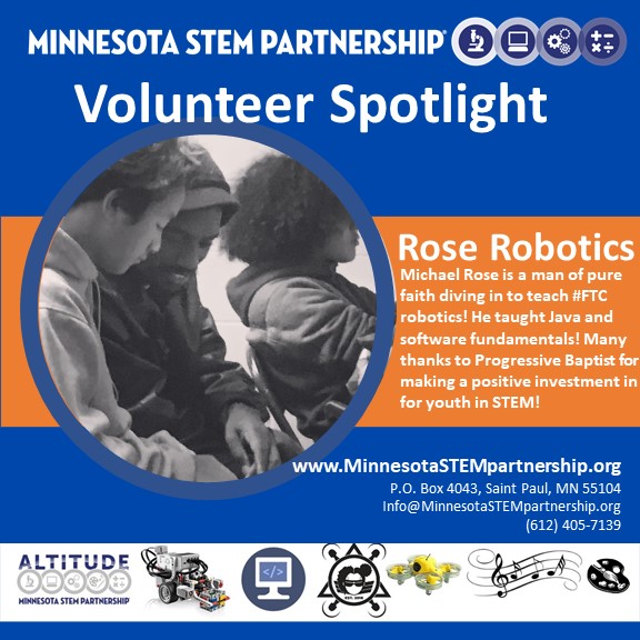 MnSTEMpartners's tweet image. Minnesota STEM Partnership celebrates tonight the volunteers, trainers, mentors, coaches &amp;amp; site leads that make positive change in our community! 
#stem #steam #urbanrobotics #urbandrones #urbancoding #urbandata #FLL #FTC #FLLJr #powerupitmn