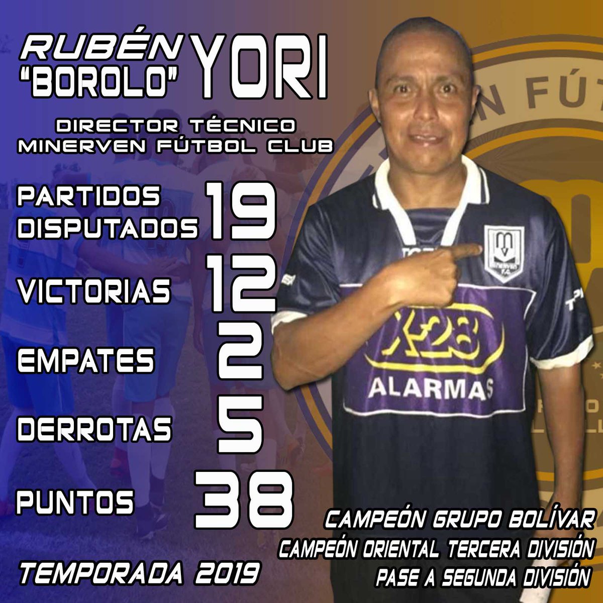 Los números de nuestro técnico @boroloyori como DT del Expreso Azul antes de la Gran Final de la Tercera División.