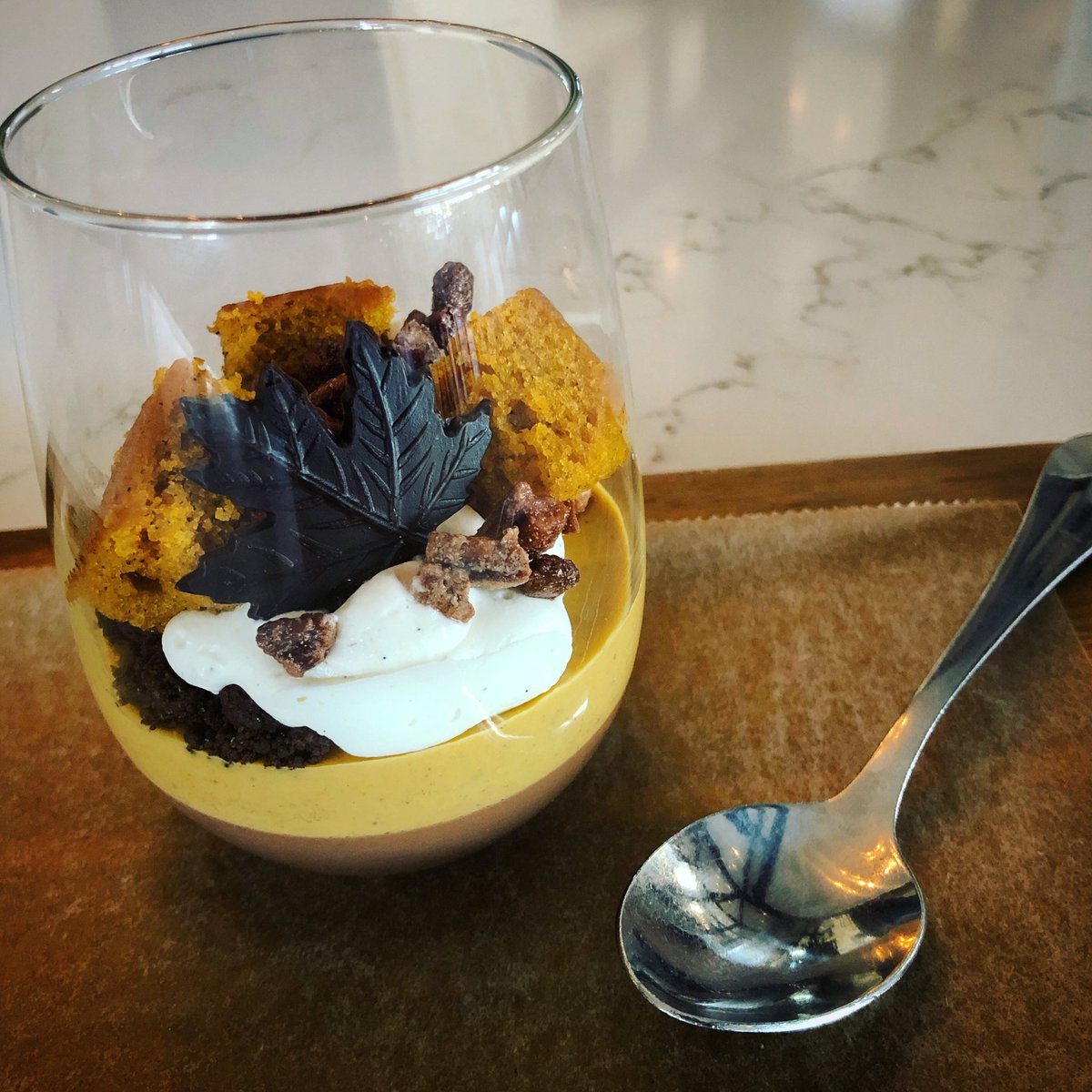 3Embers's tweet photo. Still can’t get enough Pumpkin goodies?! Try our CHOCOLATE PUMPKIN VERRINE with pumpkin budino, sour cream mousse &amp; candies pecans.

#pumpkindreams #festivedessert #chocoholics https://t.co/IcNfVIKj2y