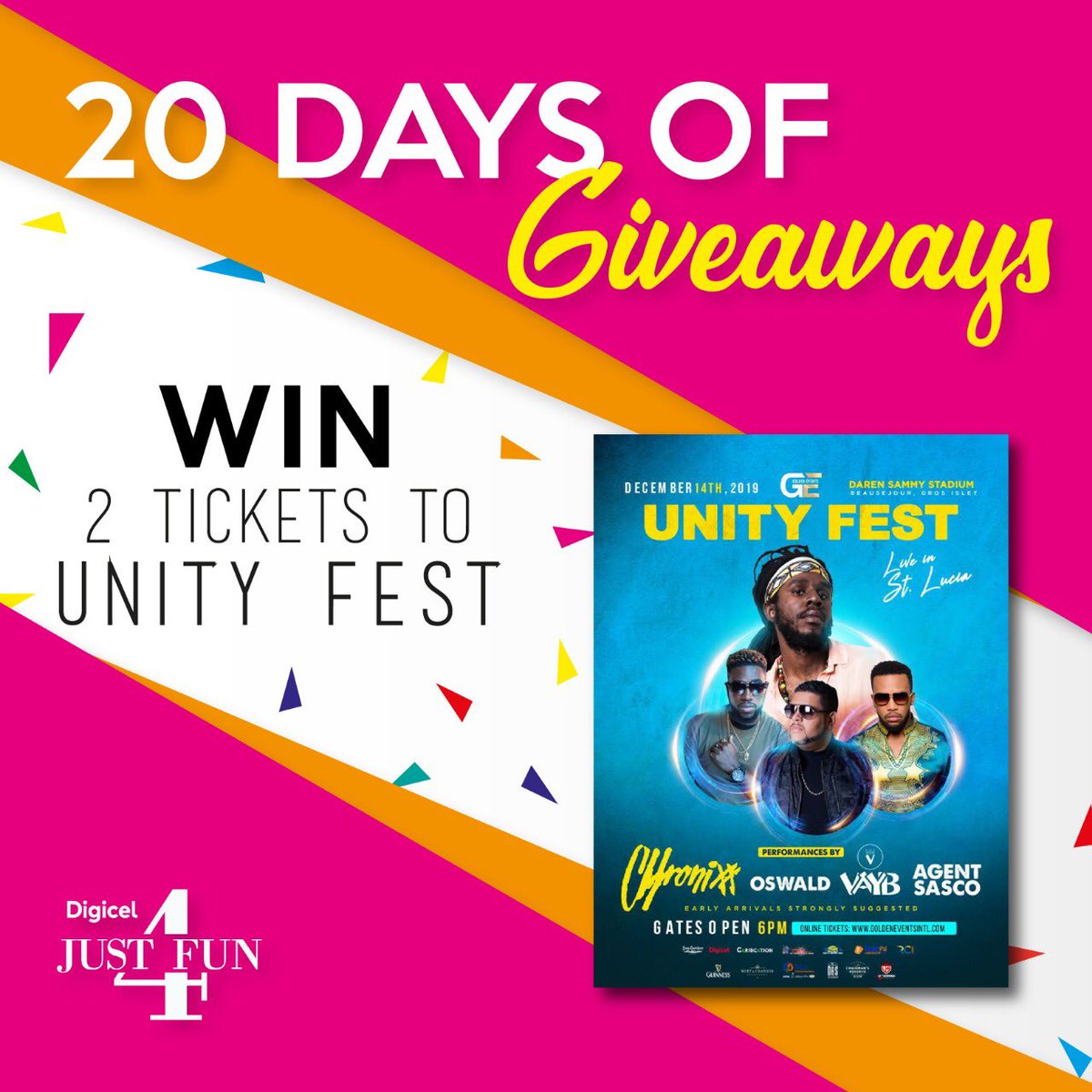 j4fcarnival's tweet image. We’re giving away TWO tickets to Unity Fest 😁

Reply to this tweet with your favourite Chronixx song and hashtag #unityfest 

The winner will be announced right here tomorrow (Saturday 7th) at 12pm!