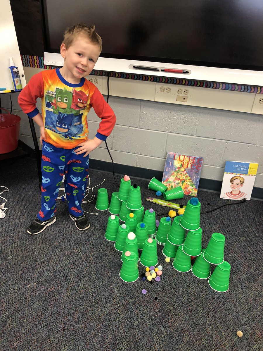 Thanks Mrs. Murro we had a blast building and decorating our very own Christmas trees! #minimakers #prek #holidayseason