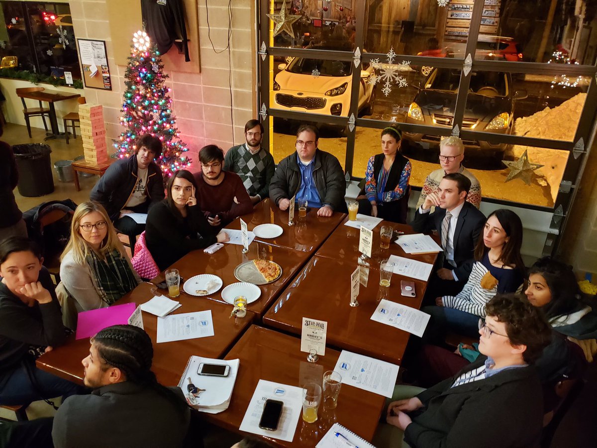 GHYD_CT's tweet photo. Thank you @stillhillbrew for the beer, pizza and good times as we held our last group meeting of 2019! 

Shoutouts to Sen. @MattLesser,  Rep. Kerry Wood, Minority Leader @chrisduff4ct, and Rocky Hill Young Dems Chair @AndrewMMiano for taking the time to talk with us! https://t.co/IMG4F5te8o