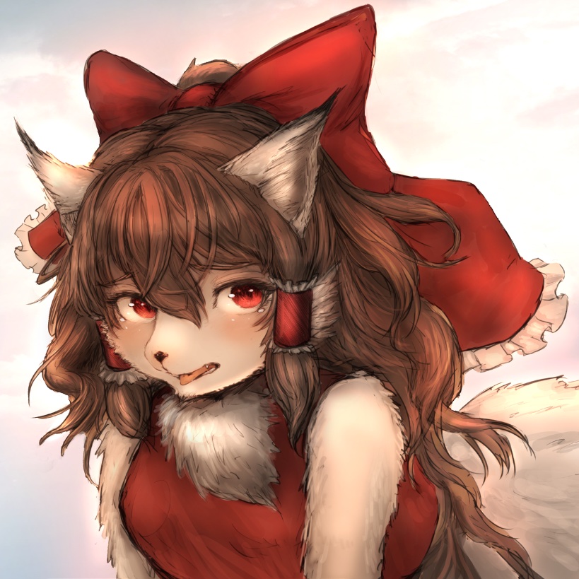 色塗った獣化霊夢さん 